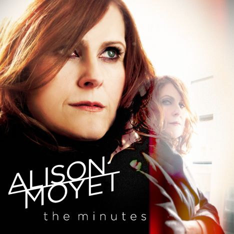 "Alison Moyet, the minutes" steht da. Zwei Ansichten derselben Frau mit rotem Haar, ernstem Gesichtsausdruck.
