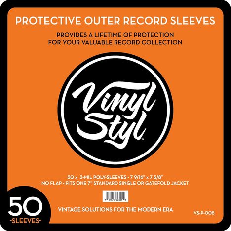 50 Pack Protective Outer Single Record Sleeves, Zubehör