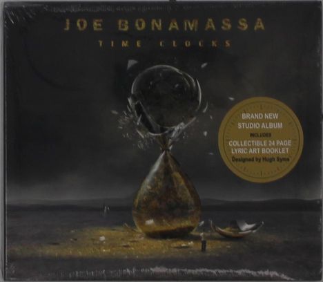 "JOE BONAMASSA TIME CLOCKS" steht oben. Eine zerbrochene Sanduhr in einer trostlosen Landschaft.