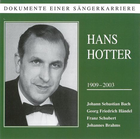 Hans Hotter singt Kantaten,Arien &amp; Lieder, CD