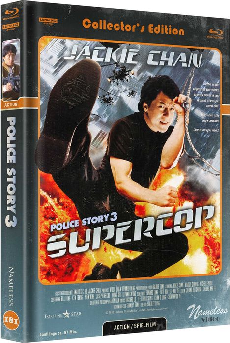 Police Story 3 (Ultra HD Blu-ray &amp; Blu-ray im Mediabook), 1 Ultra HD Blu-ray und 2 Blu-ray Discs