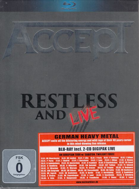 Accept: Restless And Live 2015, 1 Blu-ray Disc und 2 CDs