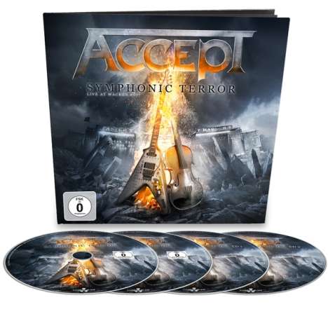 Accept: Symphonic Terror: Live At Wacken 2017 (Limited-Earbook-Edition), 2 CDs, 1 DVD, 1 Blu-ray Disc und 1 Buch