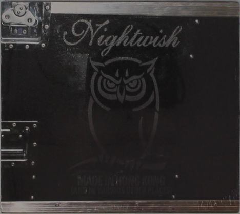 „Nightwish“ in eleganter Schrift, darunter eine stilisierte Eule. Text: „Made in Hong Kong (and in various other places)“.