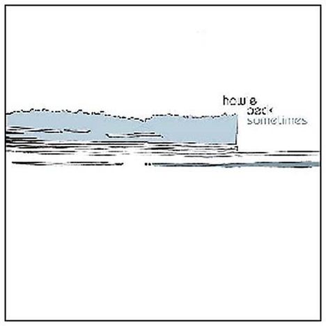 Text: "How it feels sometimes". Illustration einer abstrakten Landschaft in Grautönen mit horizontalen Linien.