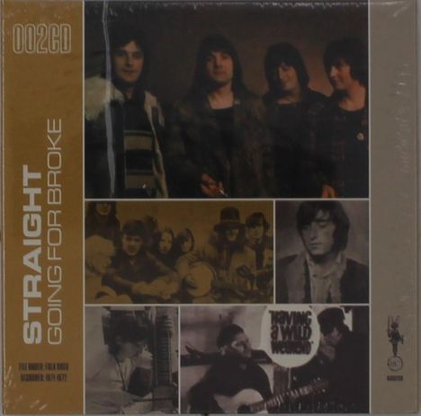"002CD, STRAIGHT GOING FOR BROKE." Eine Collage von Retro-Fotografien mit mehreren Personen.