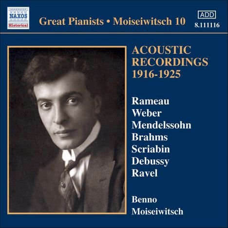 Benno Moiseiwitsch - Acoustic Recordings 1916-1925, CD