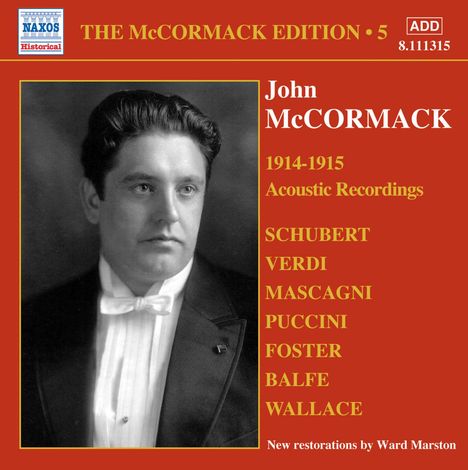 John McCormack-Edition Vol.5/The Acoustic Recordings 1914/15, CD