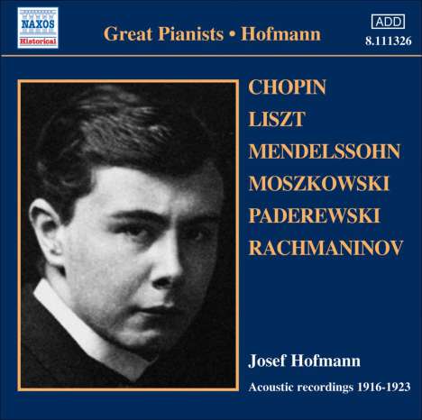 Josef Hofmann - Acoustic Recordings 1916-1923, CD