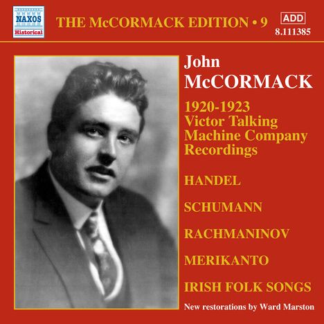 John McCormack-Edition Vol.9 / Victor Talking Machine Company Recordings 1920-1923, CD