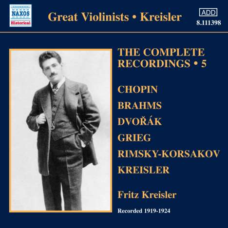 Fritz Kreisler - The Complete Recordings Vol.5, CD