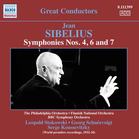 Jean Sibelius (1865-1957): Symphonien Nr.4,6,7, CD