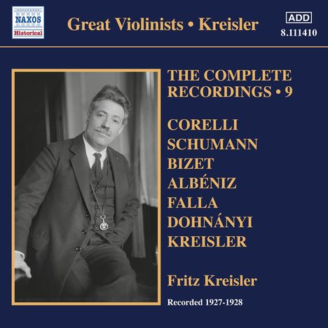 Fritz Kreisler - The Complete Recordings Vol.9, CD