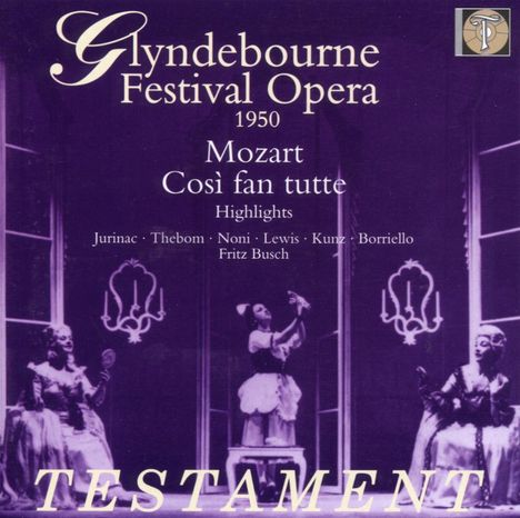 Wolfgang Amadeus Mozart (1756-1791): Cosi fan tutte (Ausz.), CD
