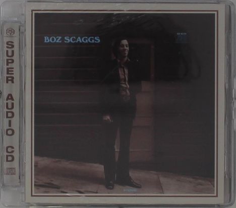 Text: "BOZ SCAGGS", "SUPER AUDIO CD". Dunkles Foto eines Mannes in einem Anzug, teilweise im Schatten.