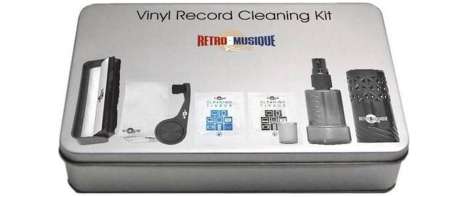 Vinyl Record Cleaning Kit in Metalldose, Zubehör