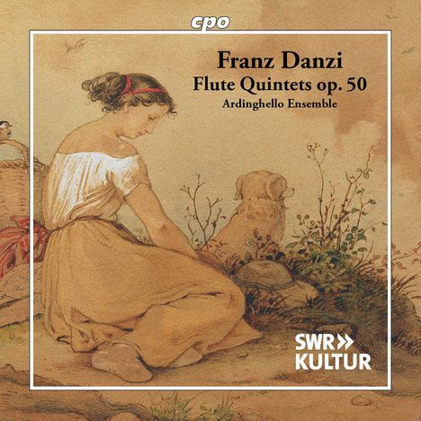 Texte: Franz Danzi, Flute Quintets op. 50, Ardinghello Ensemble, cpo, SWR Kultur. Illustration: Frau sitzt neben Hund.