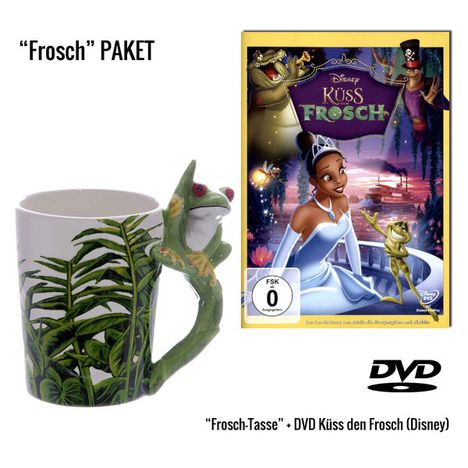 Küss den Frosch (Geschenkset mit 3D-Tasse), 1 DVD und 1 Merchandise