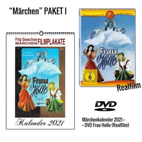 Frau Holle (1954) (inkl. Märchenkalender 2021 (A4 Wandkalender)), 1 DVD und 1 Kalender