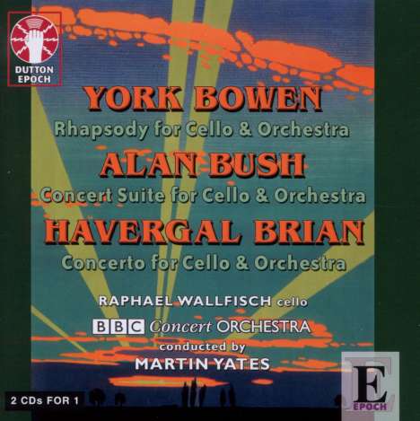 York Bowen (1884-1961): Rhapsodie für Cello &amp; Orchester op.74, 2 CDs