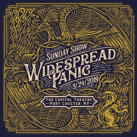 "Sunday Show Widespread Panic 3/24/2019, The Capitol Theatre Port Chester, NY." Verziertes Muster mit Naturmotiven.