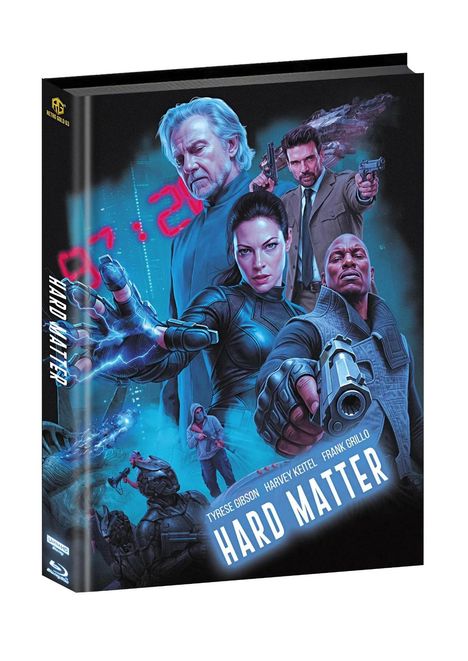 "Hard Matter", Namen: Tyrese Gibson, Harvey Keitel, Frank Grillo. 

Illustration mit Waffen und futuristischer Technologie.