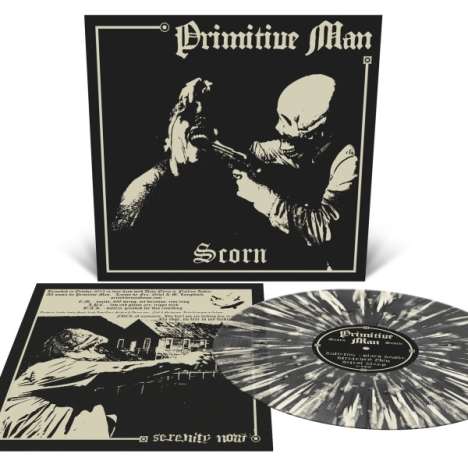 Primitive Man: Scorn (Black Ice with Heavy Bone White Splatter), LP