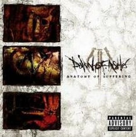 Darstellung: "ANATOMY OF SUFFERING", drei abstrakte, düstere Bildausschnitte, chaotisches Logo.