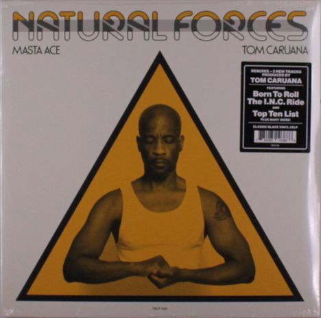 "Natural Forces", Masta Ace, Tom Caruana, Bild von meditierendem Mann im gelben Dreieck.