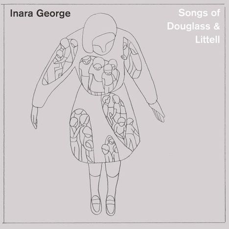 "Songs of Douglass & Littell" und "Inara George" stehen über einer schematischen Figur mit abstrakten Musterflächen.