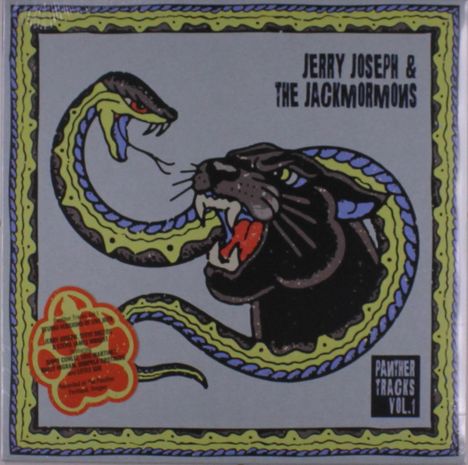 "Jerry Joseph & The Jackmormons, Panther Tracks Vol. 1." Illustration: Schlange umschlingt einen fauchenden Pantherkopf.