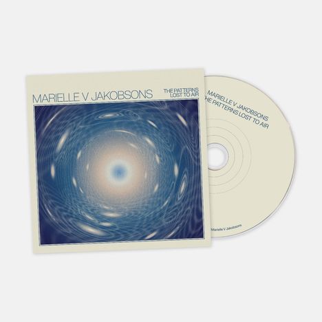 "MARIELLE V JAKOBSONS THE PATTERNS LOST TO AIR" auf CD und Hülle. Blaues, wirbelndes Muster.