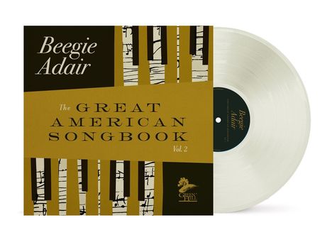 Texte: Beegie Adair, The Great American Songbook Vol. 2, Green Hill. Beige Cover mit Klaviertasten-Muster; transparente Vinylplatte.