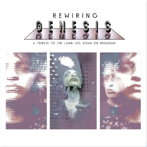 "Rewiring Genesis: A Tribute to The Lamb Lies Down on Broadway" steht über drei abstrakten Porträts.