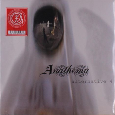 Logo mit rotem Kreis und weißem Text. Darunter "Anathema alternative 4" auf einem nebligen, mystischen Hintergrund.