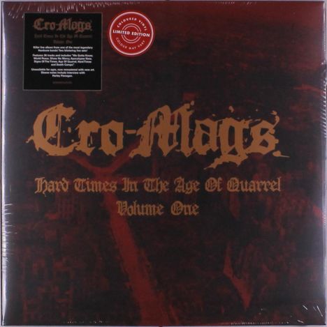 Cro Mags: Hard Times In The Age Of Quarrel Volume One (remastered) (Limited Edition) (Colored Vinyl), 2 LPs