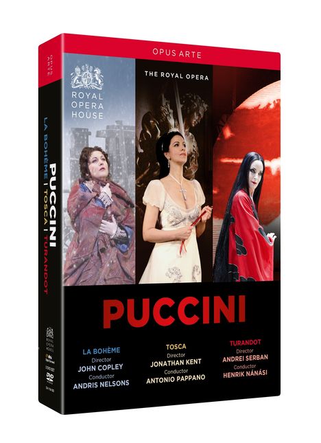 Giacomo Puccini (1858-1924): 3 Opernmitschnitte (Gesamtaufnahmen) aus dem Royal Opera House Covent Garden, 3 DVDs