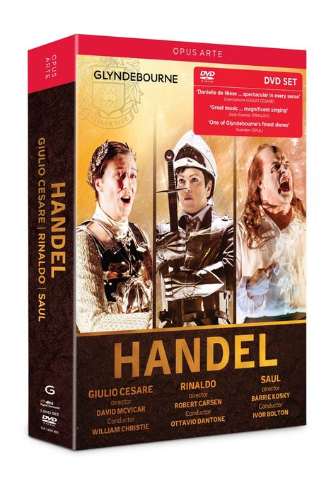 Georg Friedrich Händel (1685-1759): 3 Opern-Gesamtaufnahmen (Glyndebourne), 5 DVDs