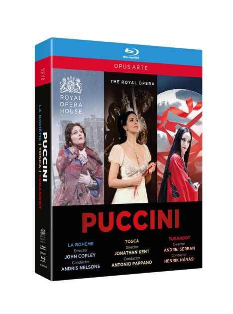 Giacomo Puccini (1858-1924): 3 Opernmitschnitte (Gesamtaufnahmen) aus dem Royal Opera House Covent Garden, Blu-ray Disc