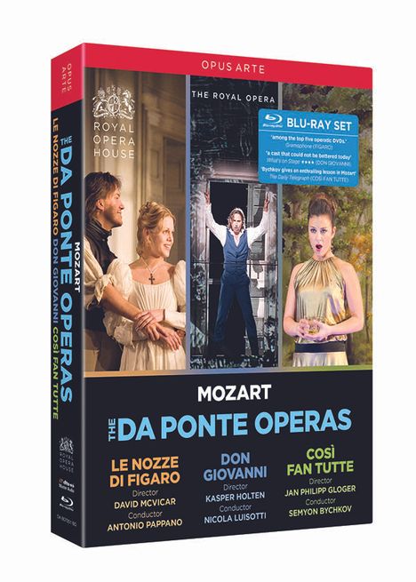 Wolfgang Amadeus Mozart (1756-1791): Die "Da Ponte-Opern" (Mitschnitte aus dem Royal Opera House Covent Garden), 4 Blu-ray Discs