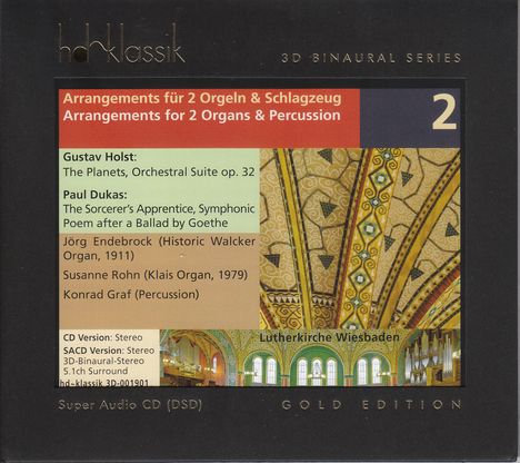 Gustav Holst (1874-1934): The Planets op.32 für 2 Orgeln &amp; Percussion, Super Audio CD