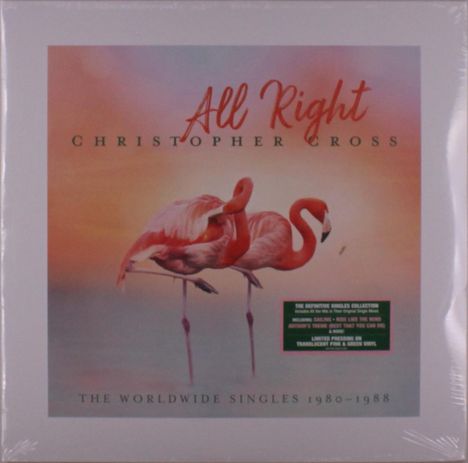 "All Right" in roter Schrift. Zwei Flamingos vor einem pastellfarbenen Himmel. Text: "THE WORLDWIDE SINGLES 1980-1988".
