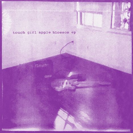 Text: "touch girl apple blossom ep". Eine in violetten Tönen gehaltene künstlerische Darstellung.