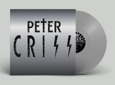 Text "PETER CRISS" in markanter, zerkratzter Schrift auf einem grauen Plattencover.