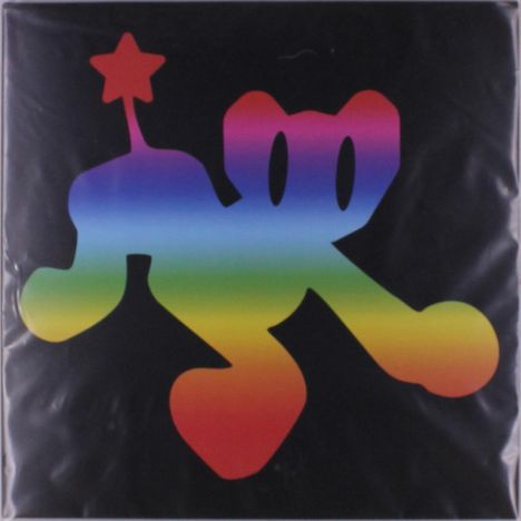 Es ist ein farbenfrohes Logo mit Regenbogenverlauf, das eine stilisierte Figur mit Stern, Herz und großen Augen darstellt.