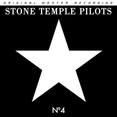 "STONE TEMPLE PILOTS" oben, "Nº 4" unten. Ein großer weißer Stern auf schwarzem Hintergrund.
