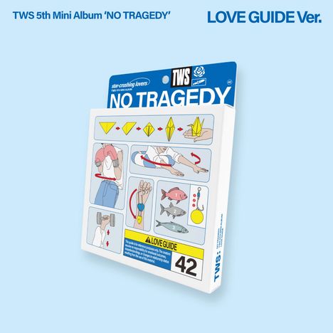 TWS 5th Mini Album 'NO TRAGEDY', LOVE GUIDE Ver.; Diagramm mit Origami und Fitness-Anweisungen, Nummer 42.