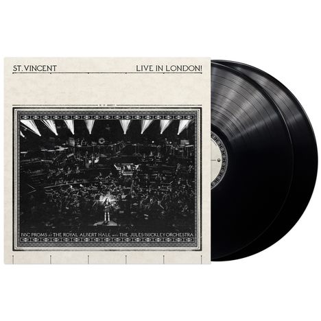 Texte: "St. Vincent Live in London!", "BBC Proms at the Royal Albert Hall with the Jules Buckley Orchestra". Schallplattenhülle.