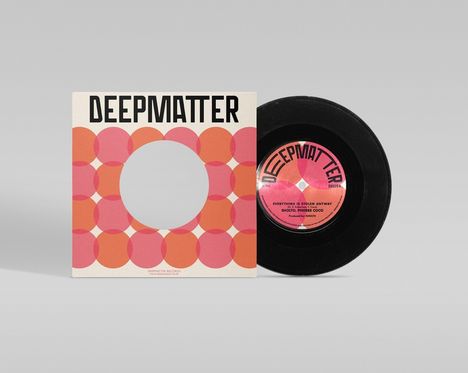 Text: DEEPMATTER, Everything is Stolen Anyway. Vinyl mit Hülle in rosa und orange Kreismuster.