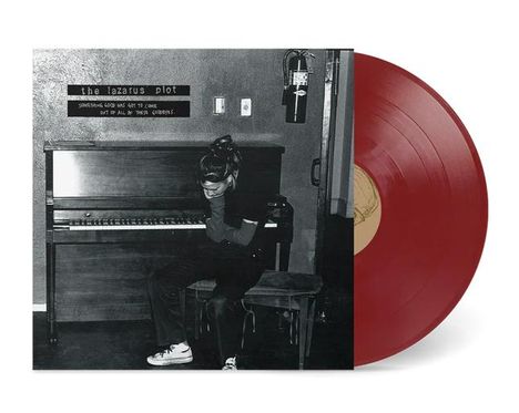 Text: "the lazarus plot. something good can work (i know); but of all these choices..."

Ein schwarz-weißes Albumcover zeigt eine Person am Klavier, daneben eine rote Vinyl-Schallplatte.